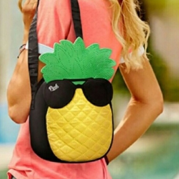 PINK Victoria's Secret Handbags - Pink pineapple lunch bag with strap!